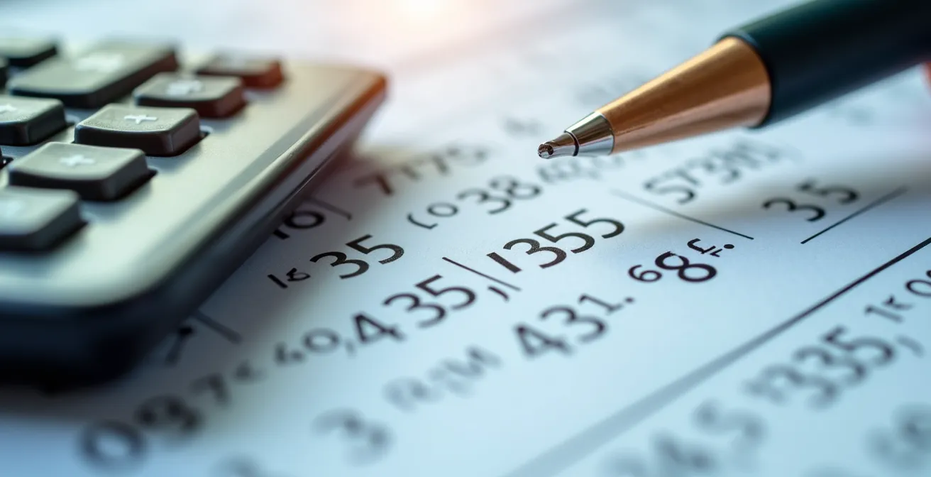 Detailansicht von Finanzunterlagen und Liquiditätsberechnungen