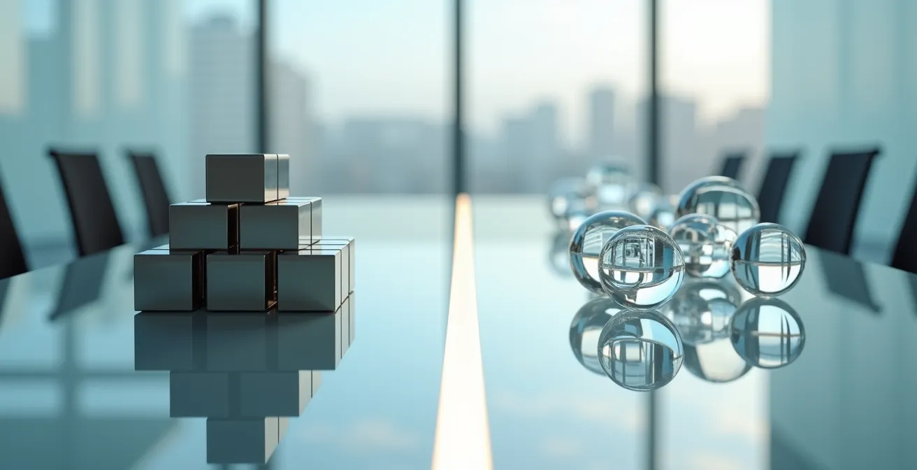 Visuelle Darstellung einer Risikoprofil-Matrix für Forward- und Options-Hedging