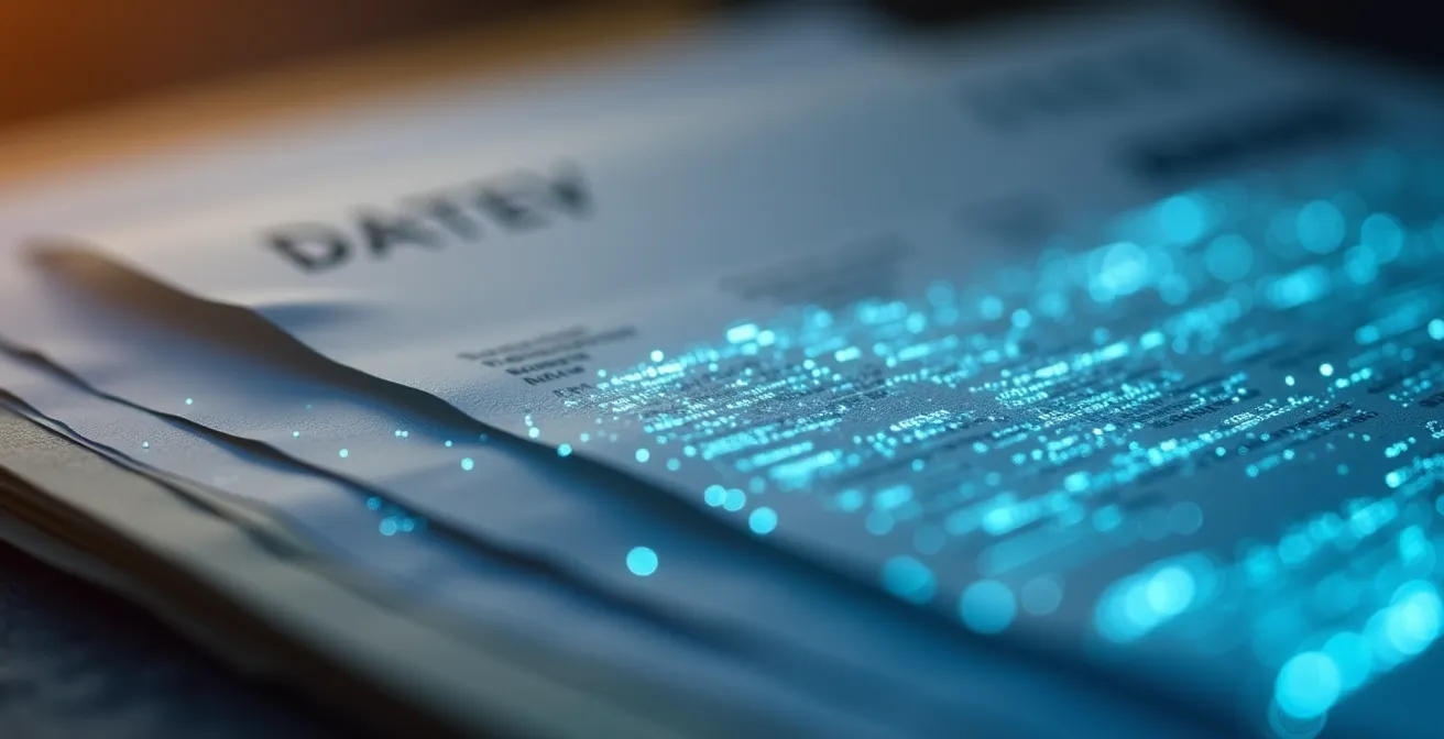 KI-System verarbeitet digitale Dokumente in deutschem Büro