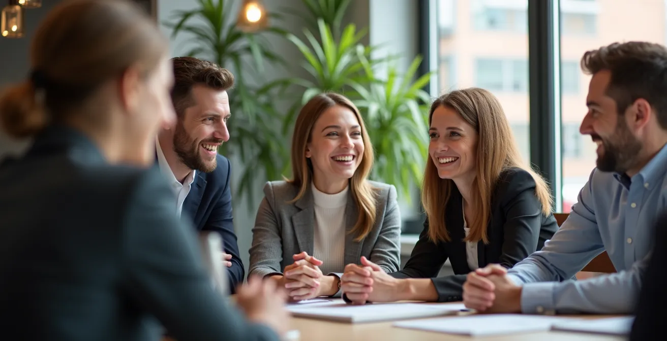 Teammitglieder arbeiten gemeinsam mit digitalen Assistenten